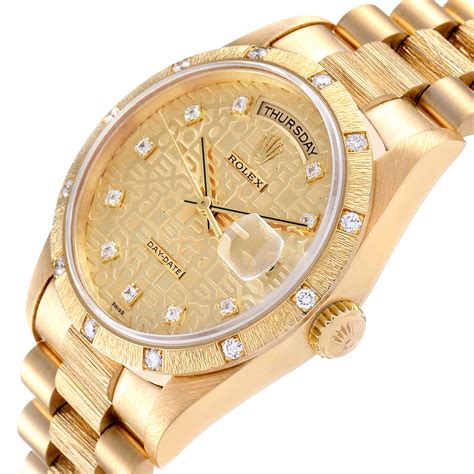 rolex 18k yellow gold president diamond mens watch|women's presidential Rolex with diamonds.